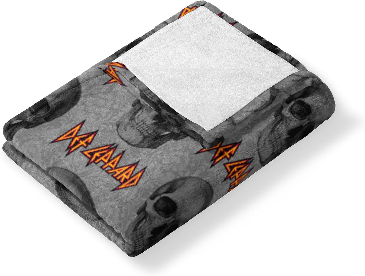 Manta de arrullo de damasco con calavera de Def Leppard de Northwes...