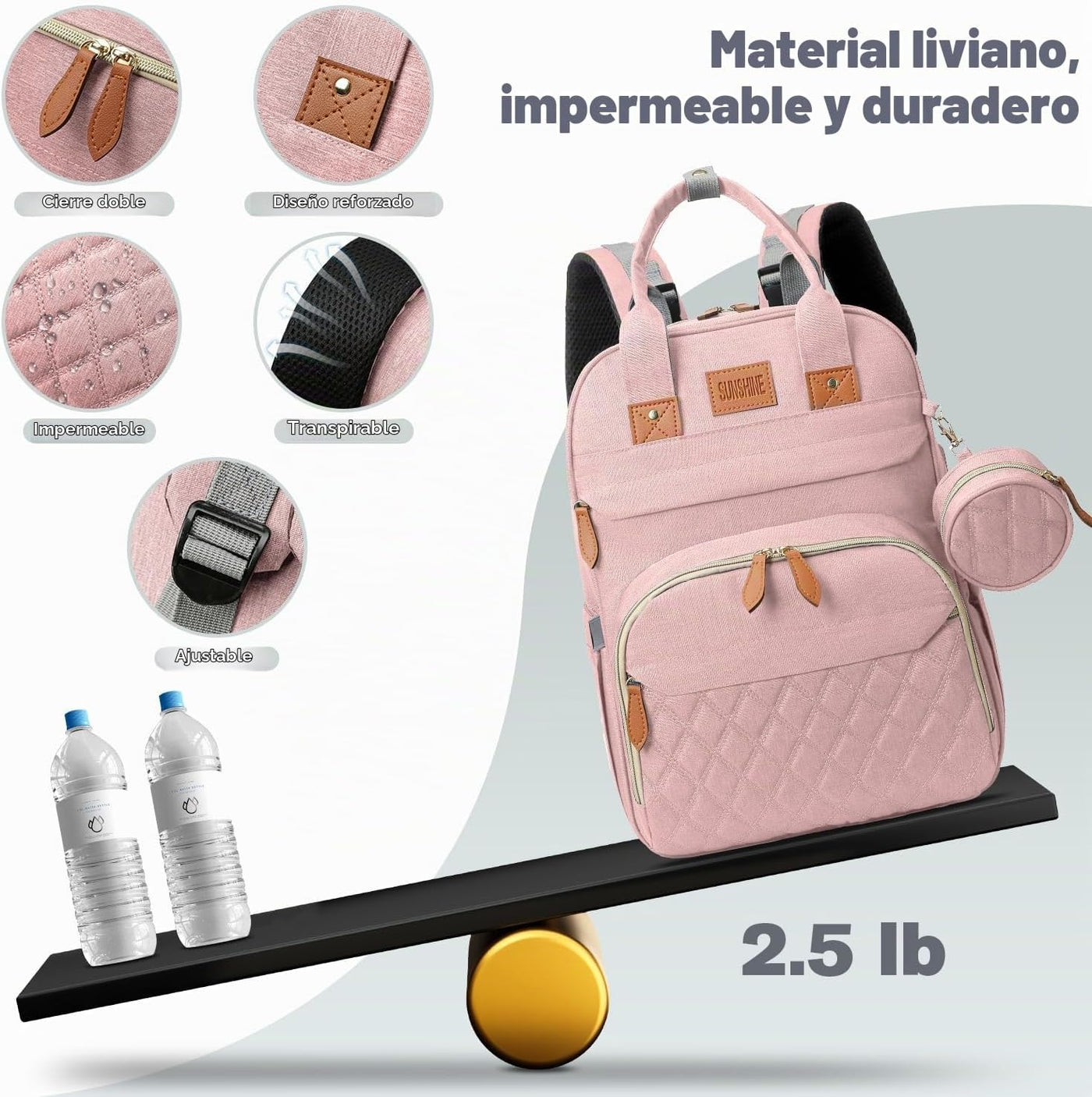 JSTPRO Mochila para pañales, bolsa de pañales grande con cambiador,...
