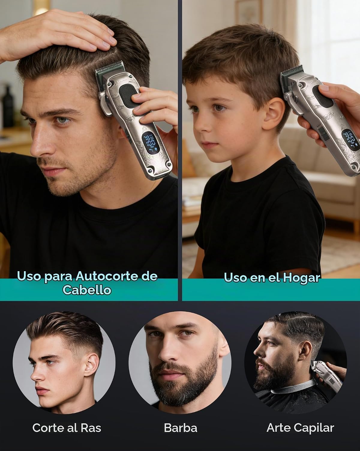 VGRPRO Cortapelos para hombres profesionales, inalámbricas y con ca...