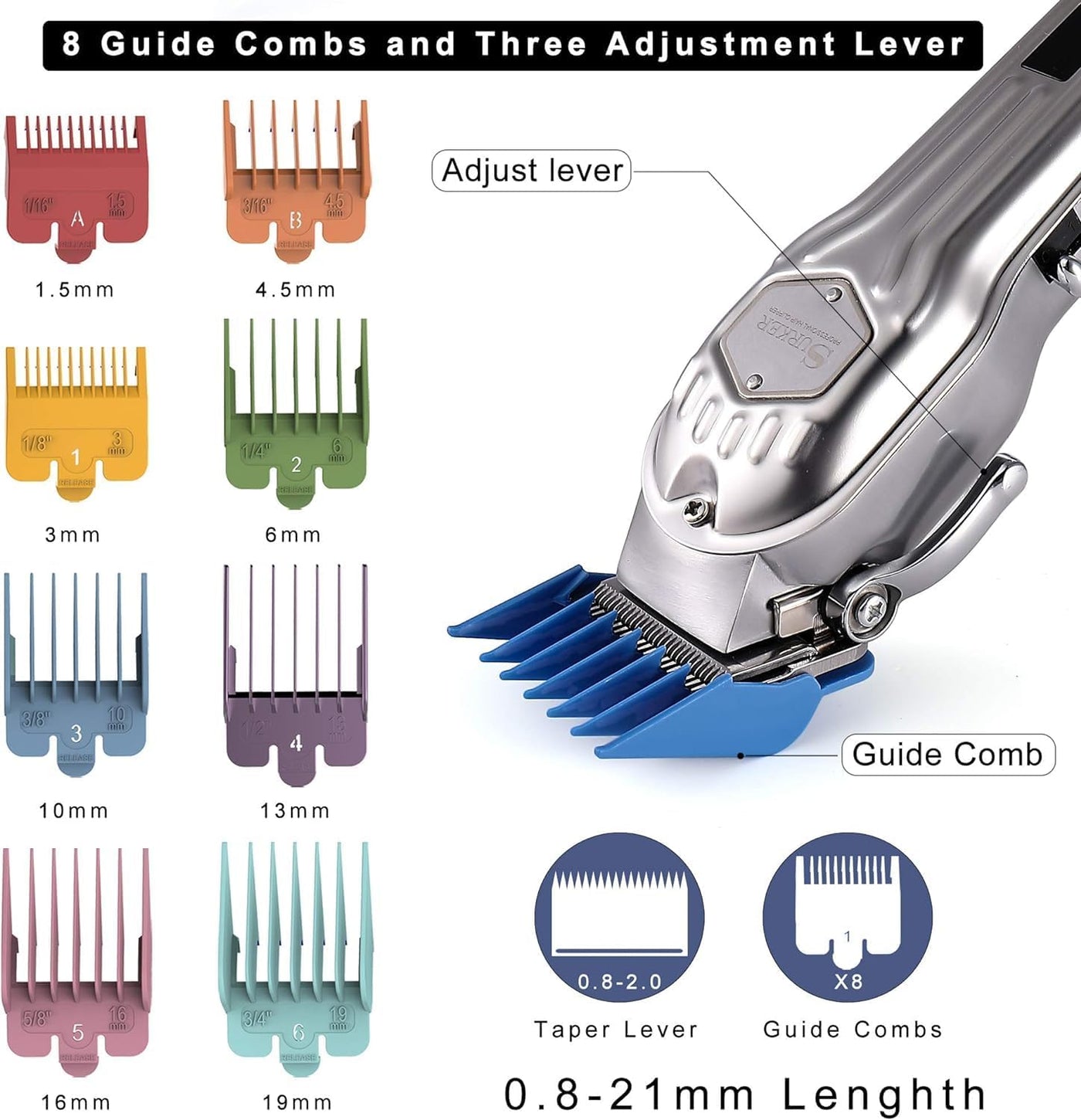 SURKER Cortadora de pelo para hombre, inalámbrico, kit profesional...