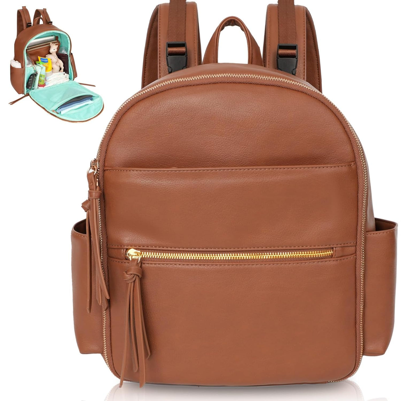 MOMINSIDE Mochila pequeña para pañales, mini bolsa de pañales con 1...