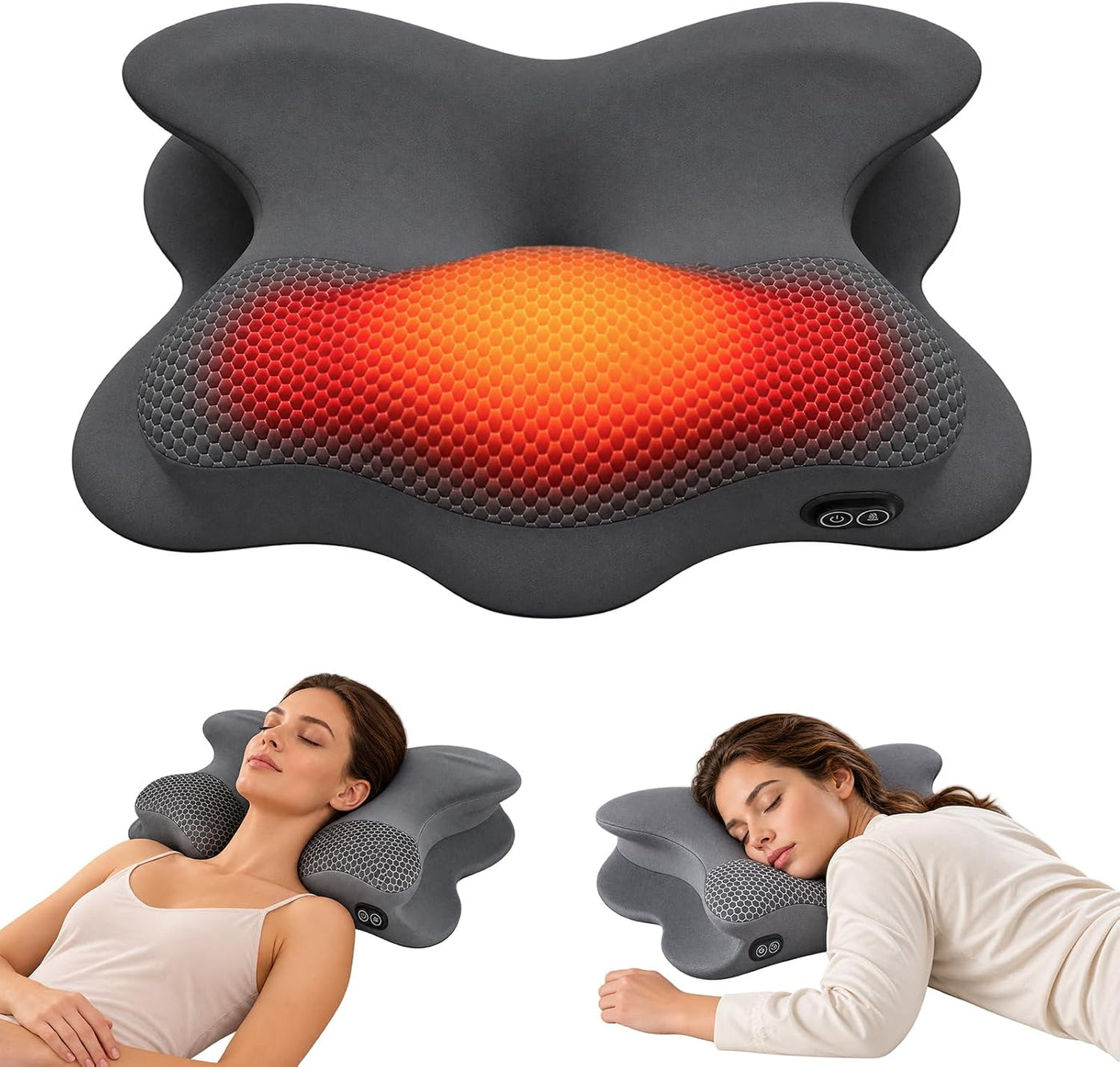 Almohada cervical 2 en 1 para aliviar el dolor de cuello con calefa...
