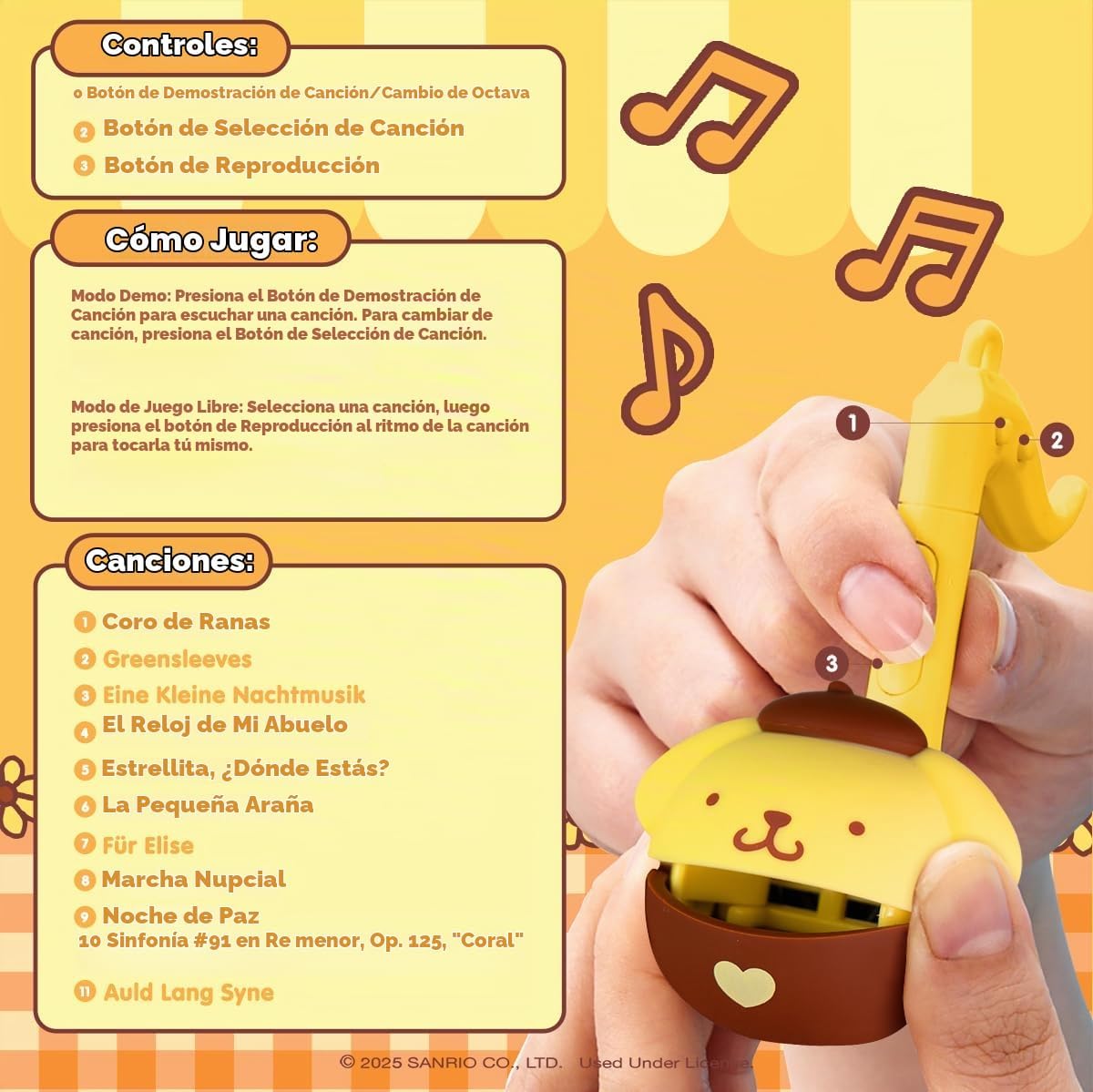 Otamatone Melody Sanrio Llavero de juguete para instrumentos electr...