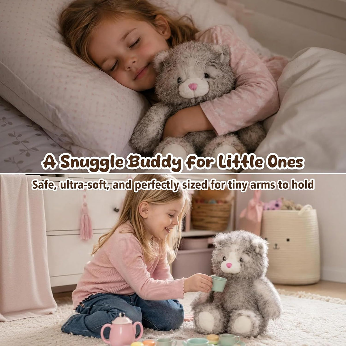 Cudhug Juguete interactivo de peluche de gato suave de 15.7 pulgada...