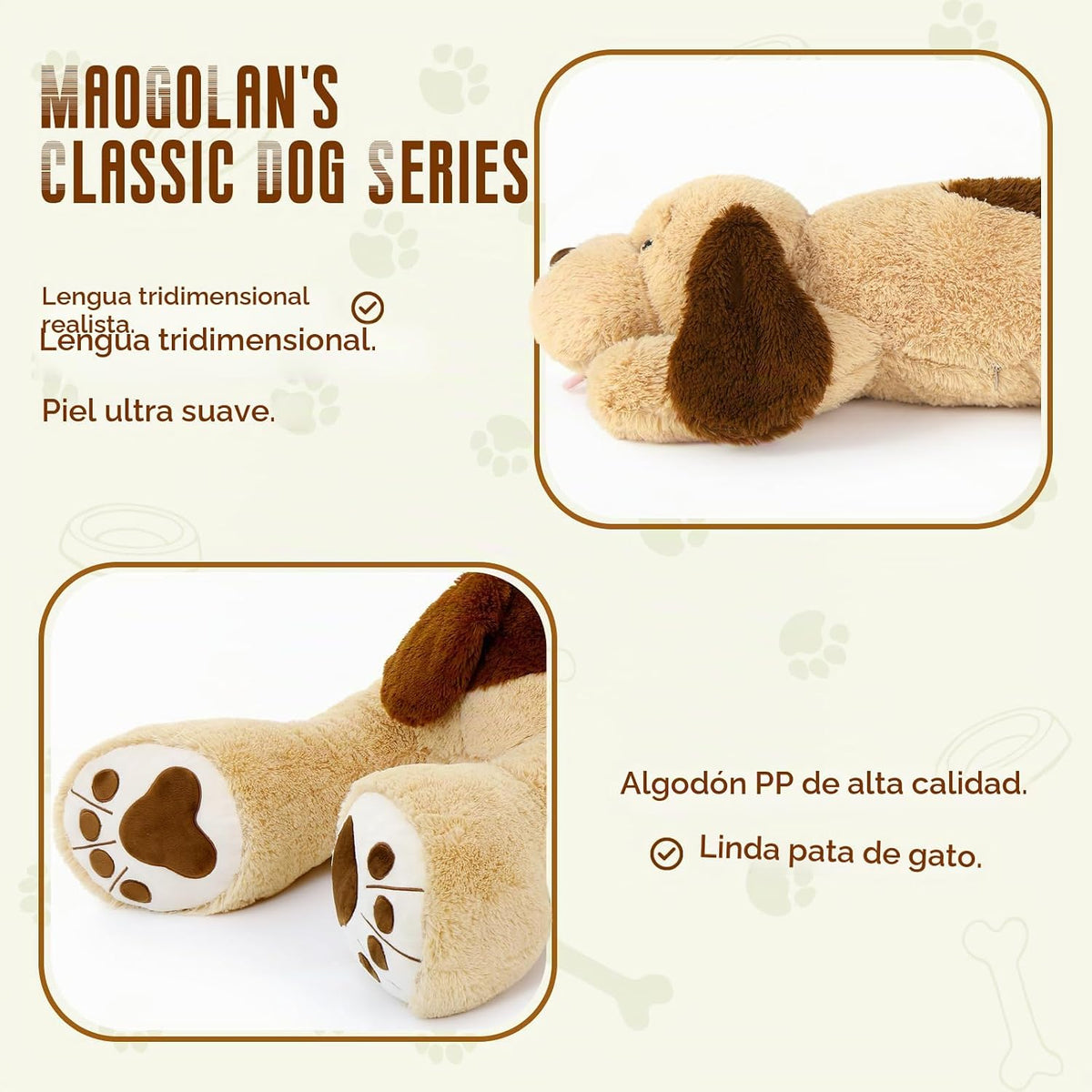 MaoGoLan Peluche de perro gigante, perro de peluche grande de 31 pu...