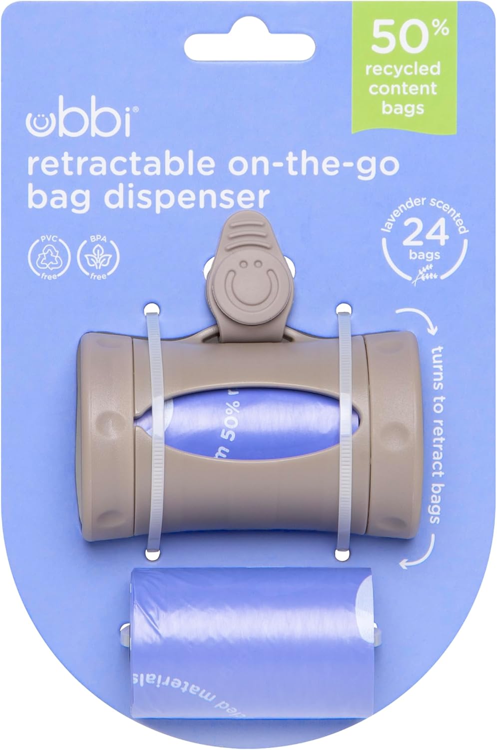 Ubbi Bolsa retráctil para viajes con dispensador, accesorio de bols...