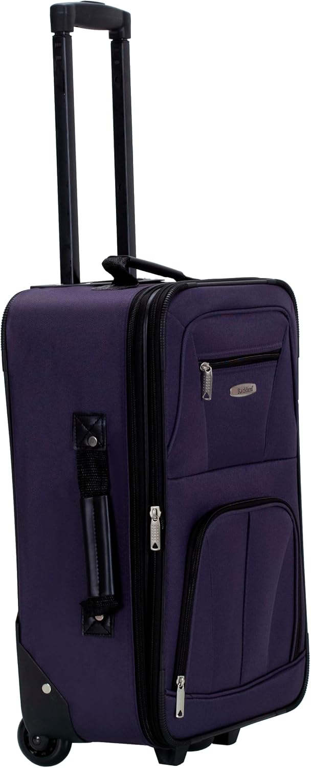Rockland Fashion Softside Juego de equipaje vertical, morado, 2 pie...