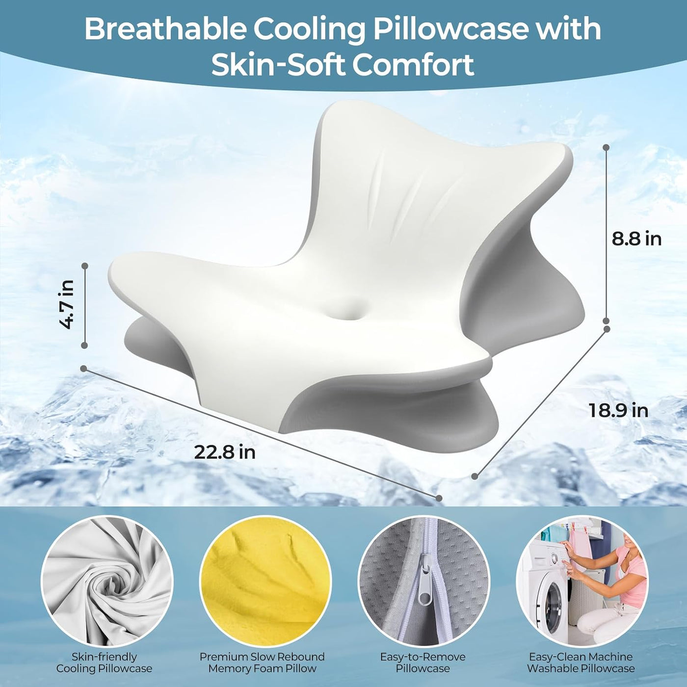 Almohada cervical para el cuello para aliviar el dolor, almohada de...