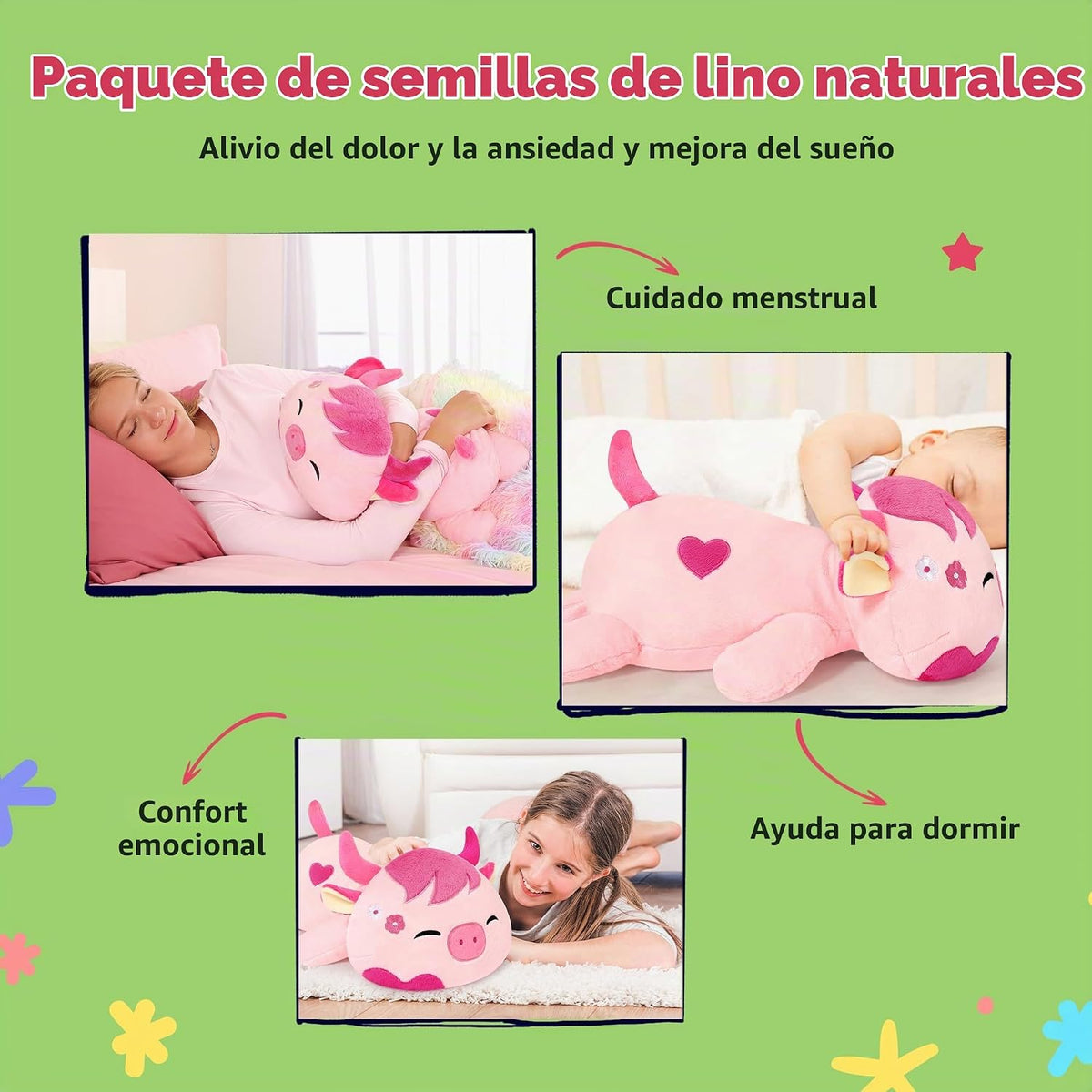 Onsoyours Animales de peluche originales de vaca Sakura con peso y...