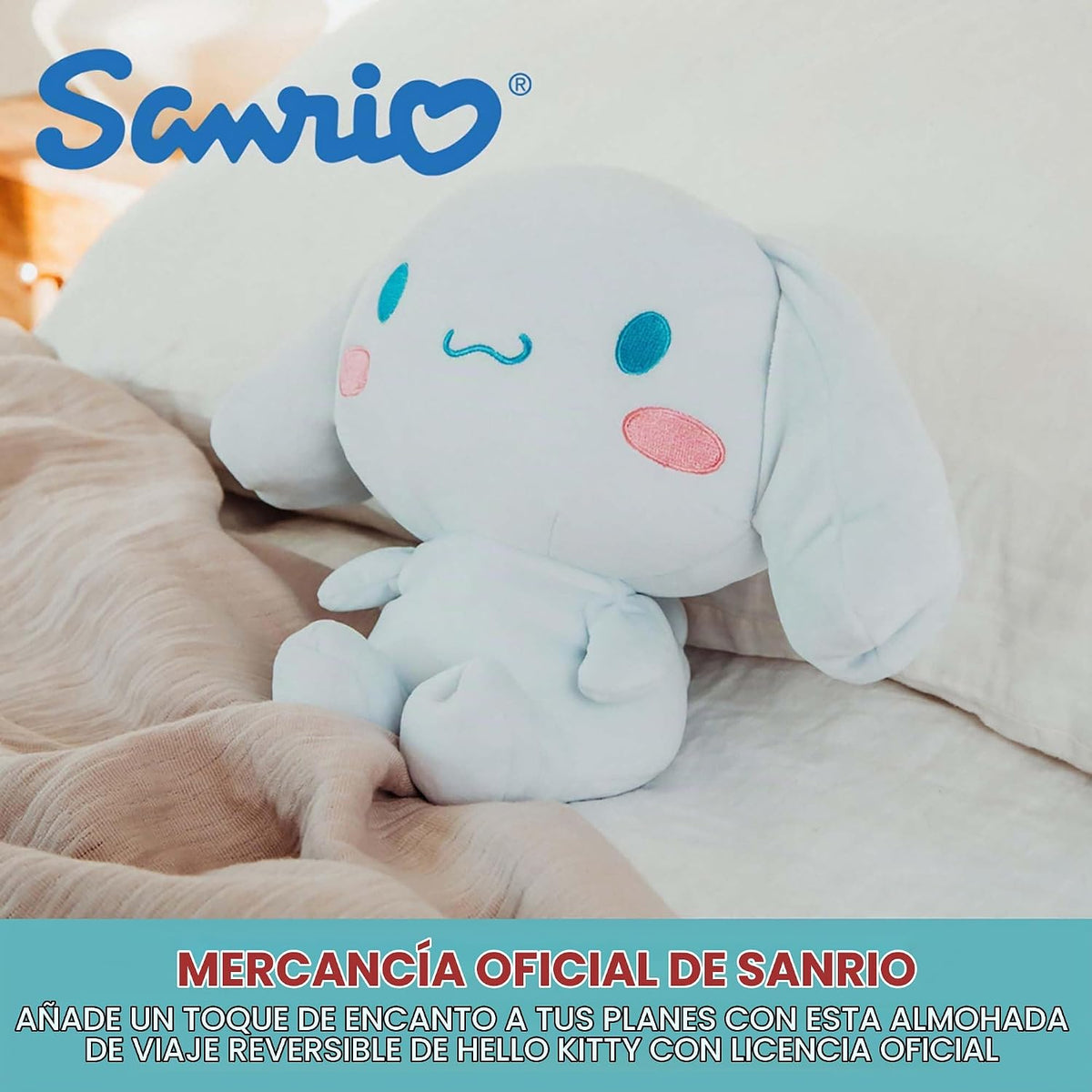 Sanrio Cinnamoroll - Almohada cervical reversible y felpa para adul...