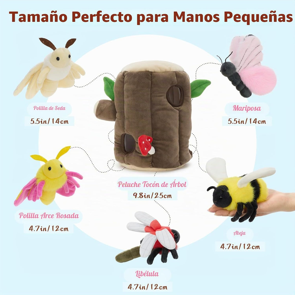 MaoGoLan Juego de 6 juguetes de peluche de insectos voladores con p...