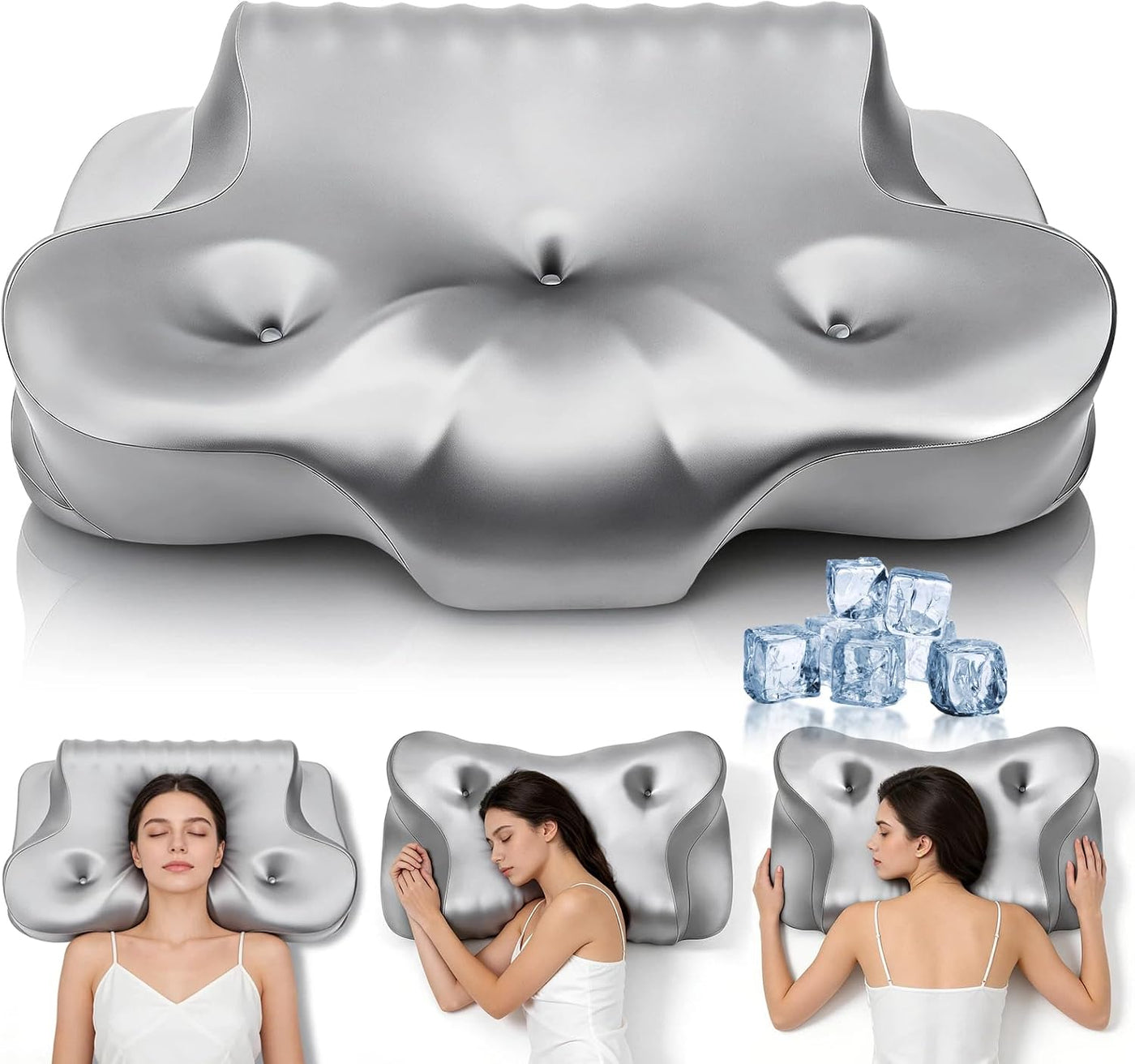 Dayme Almohadas ortopédicas de espuma viscoelástica, almohada refre...