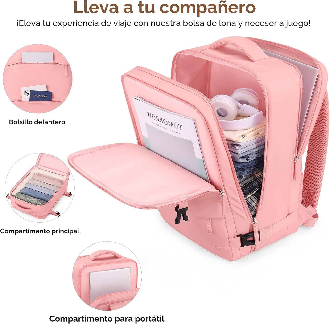 UKEIN Juego de equipaje con mochila, equipaje de mano rígido aproba...