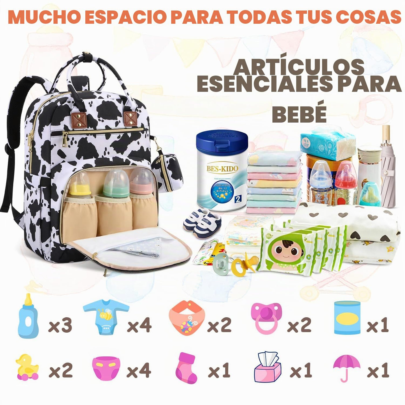 Tenot Mochila para pañales de bebé, bolsas de pañales de viaje para...