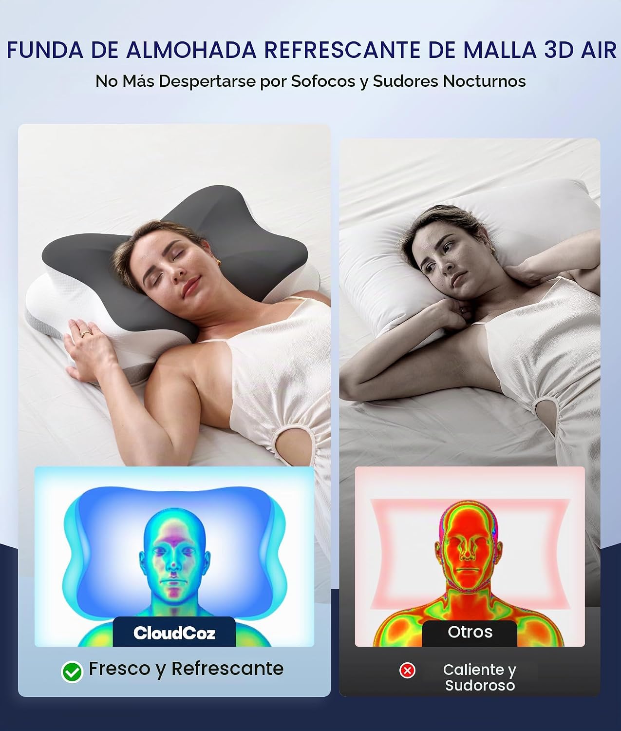 Almohada cervical para el cuello ultra alivio del dolor para dormir...