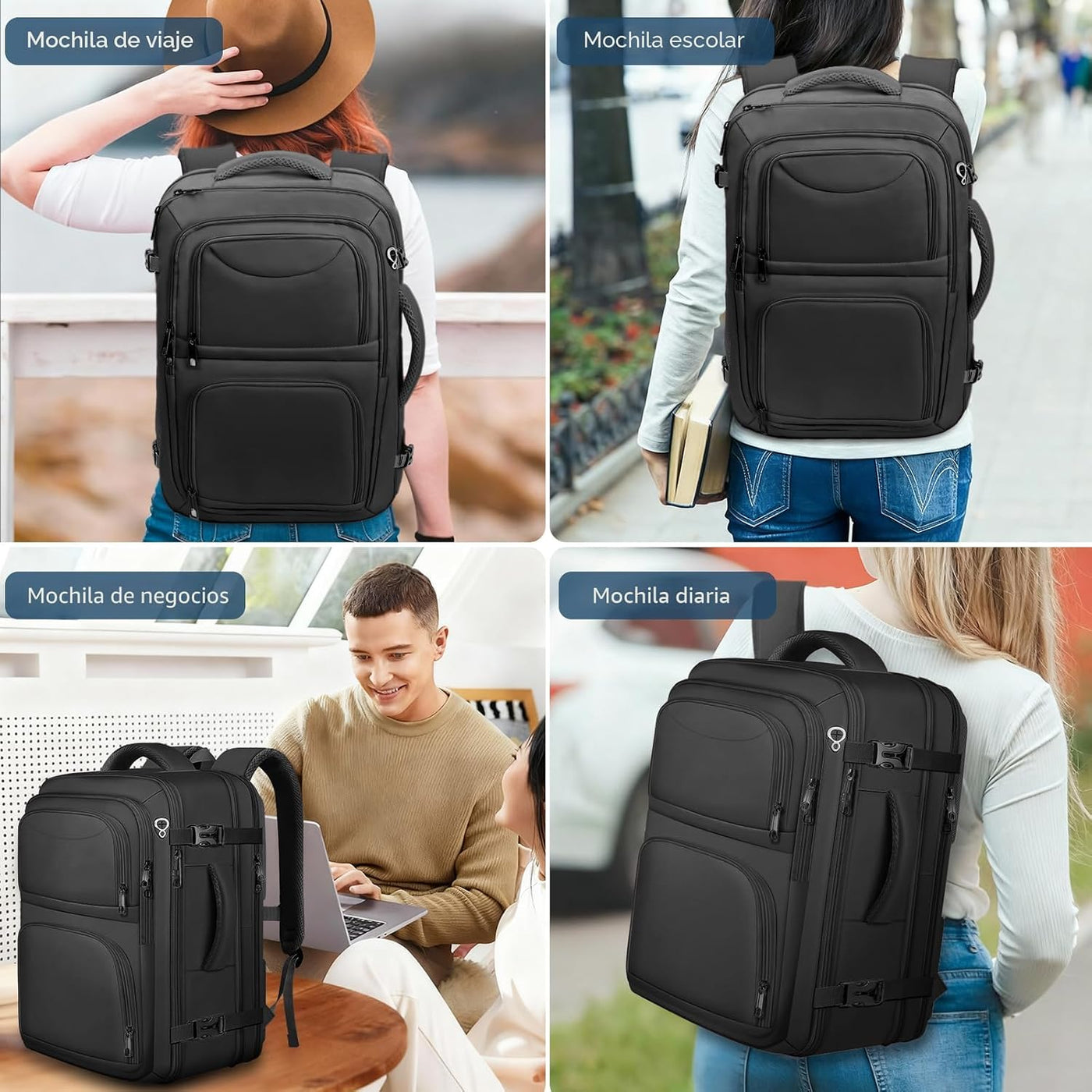 Fxcelets Mochila de viaje para hombres, mochila de mano aprobada po...