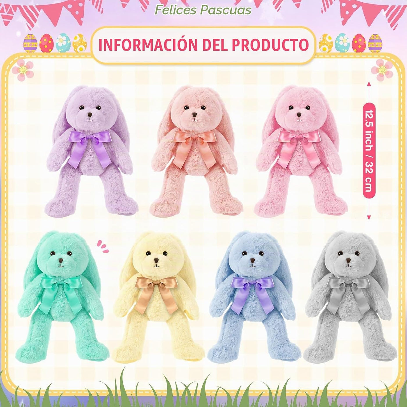 Civaner 7 piezas de animales de peluche a granel de 12.5 pulgadas,...