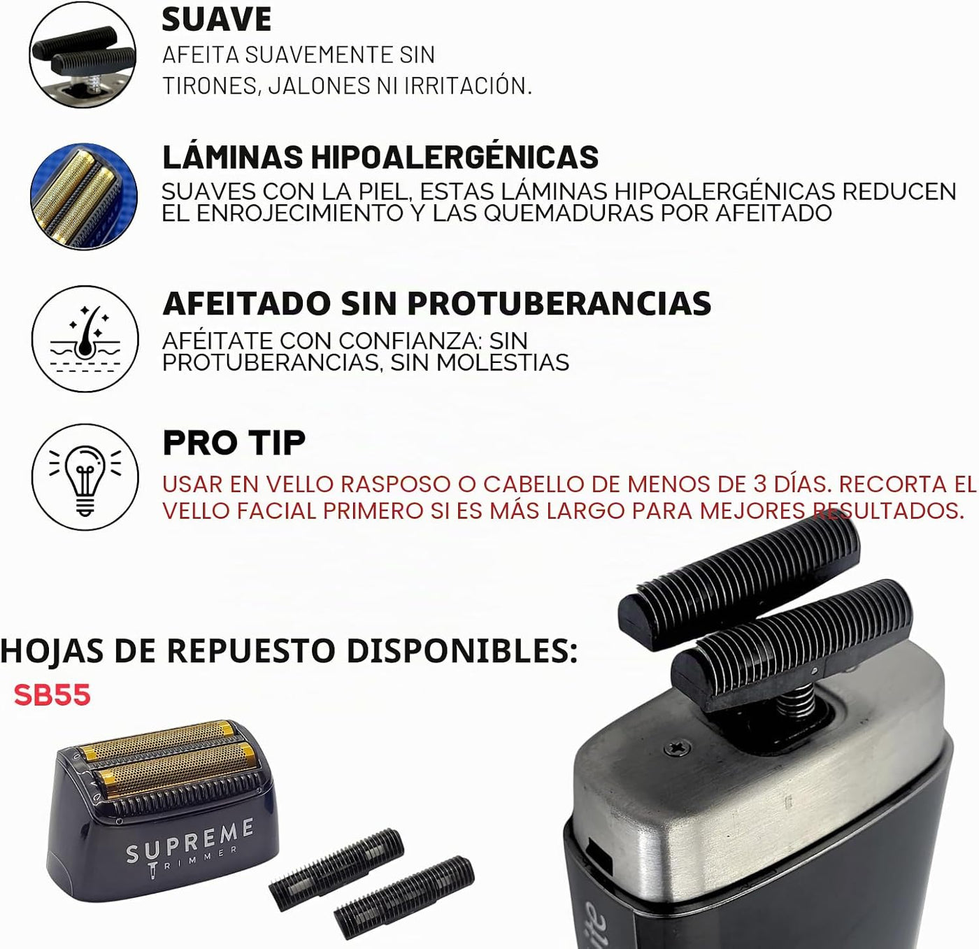 Supreme Trimmer 2-en-1 Crunch Lite afeitadora de láminas con recort...