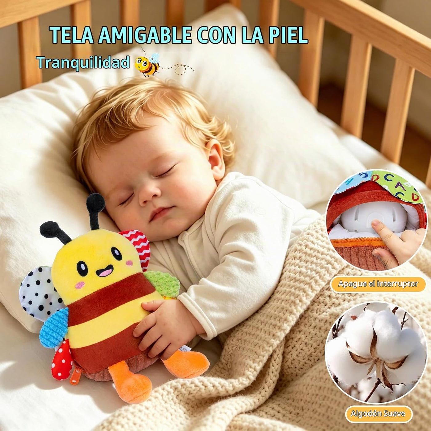 Juguetes para bebés de 12 a 18 meses, juguete musical de peluche pa...