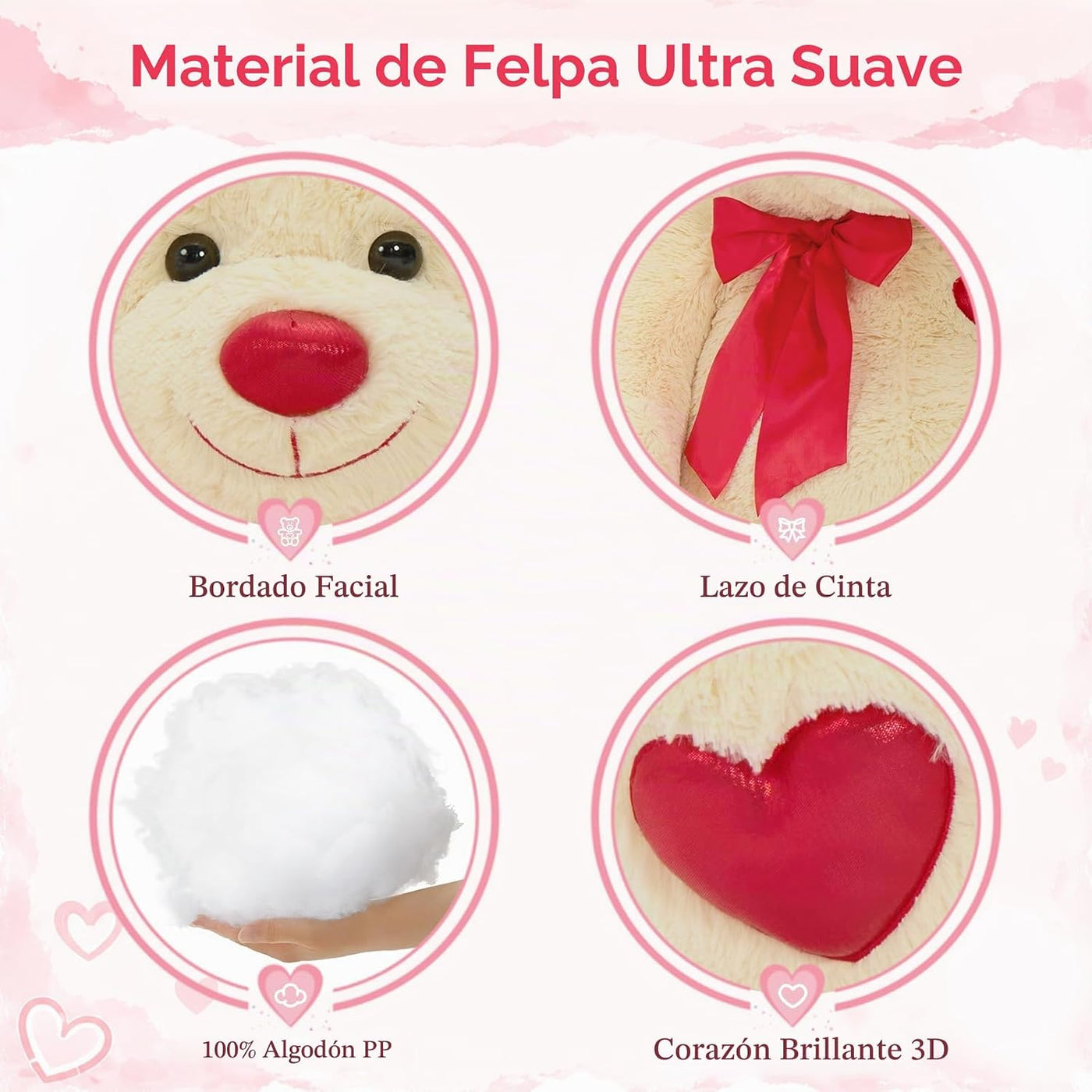 Tezituor Oso de peluche, lindo juguete de peluche de oso, regalos d...