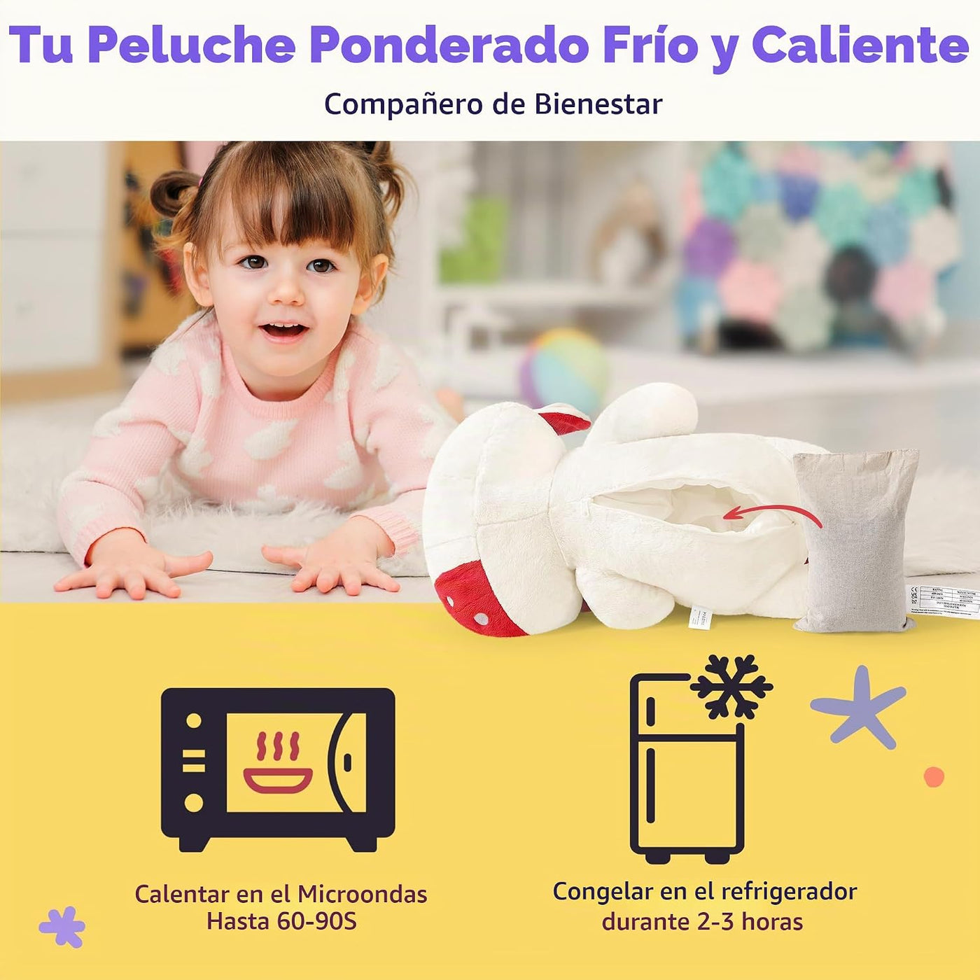 Onsoyours Animales de peluche originales de vaca hongo ponderados y...