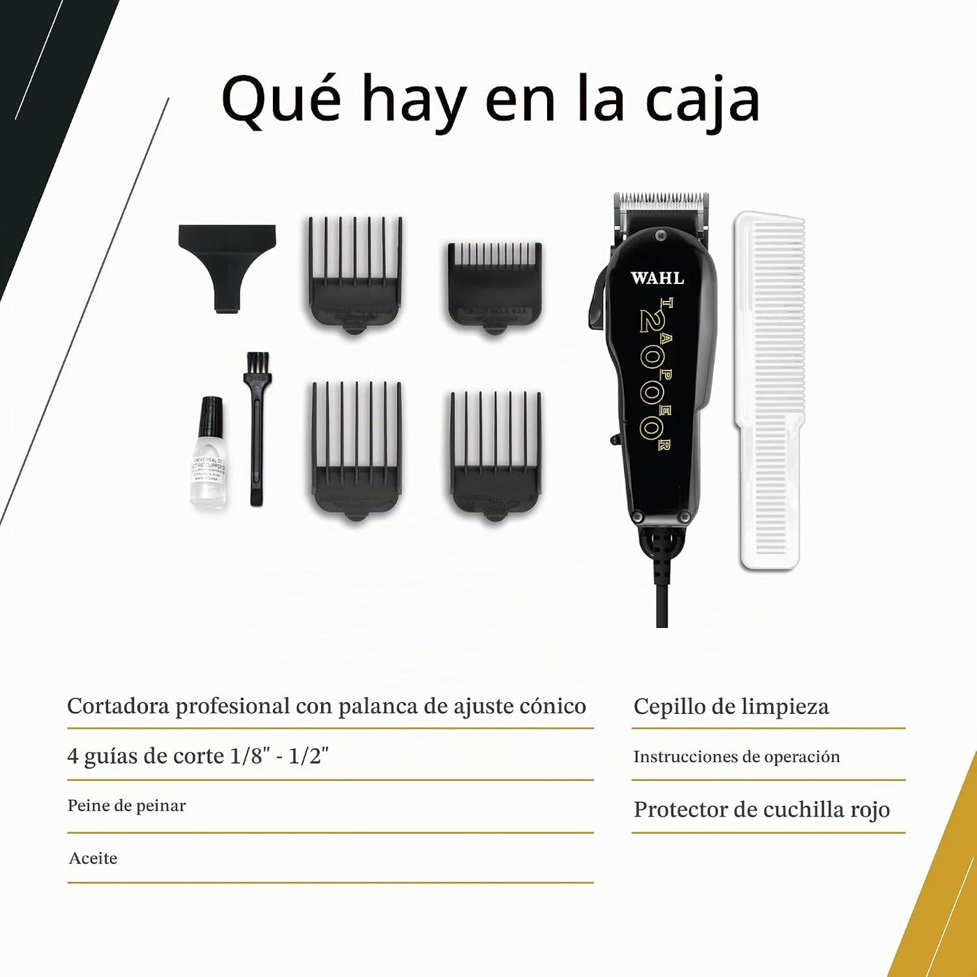 Wahl Profesional - Corte ajustable cónico 2000, cortadora de pelo e...