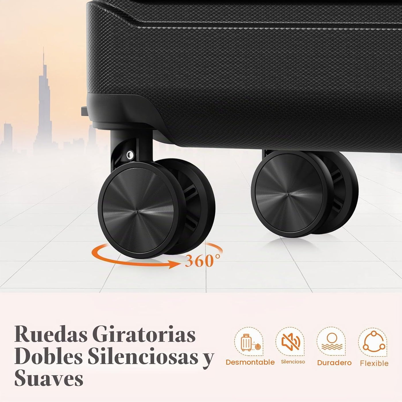 Sweetcrispy Equipaje de mano, Maleta de carcasa rígida, negro, Negr...