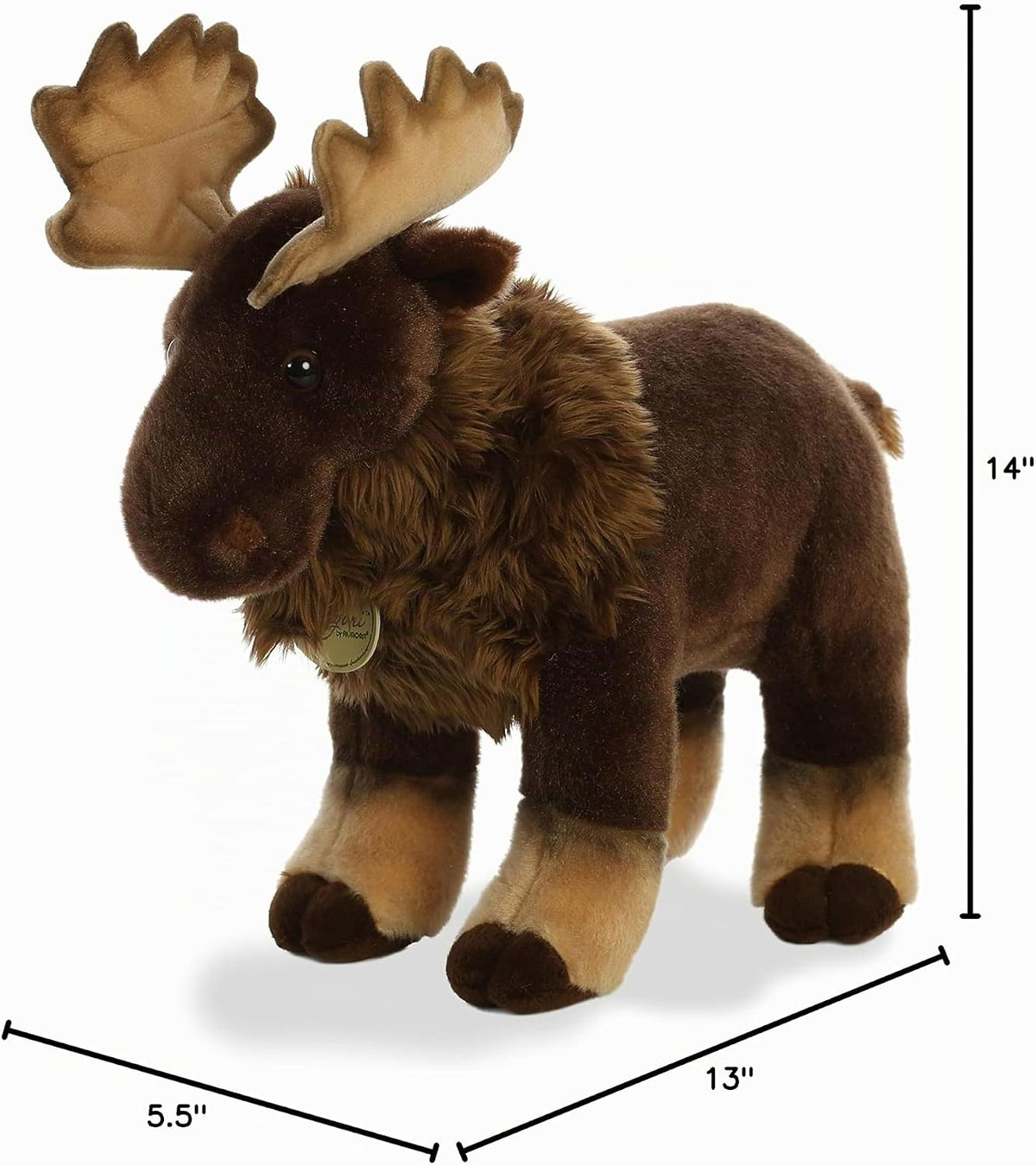 Aurora® Adorable alce de peluche Miyoni®, detalle realista, compañí...