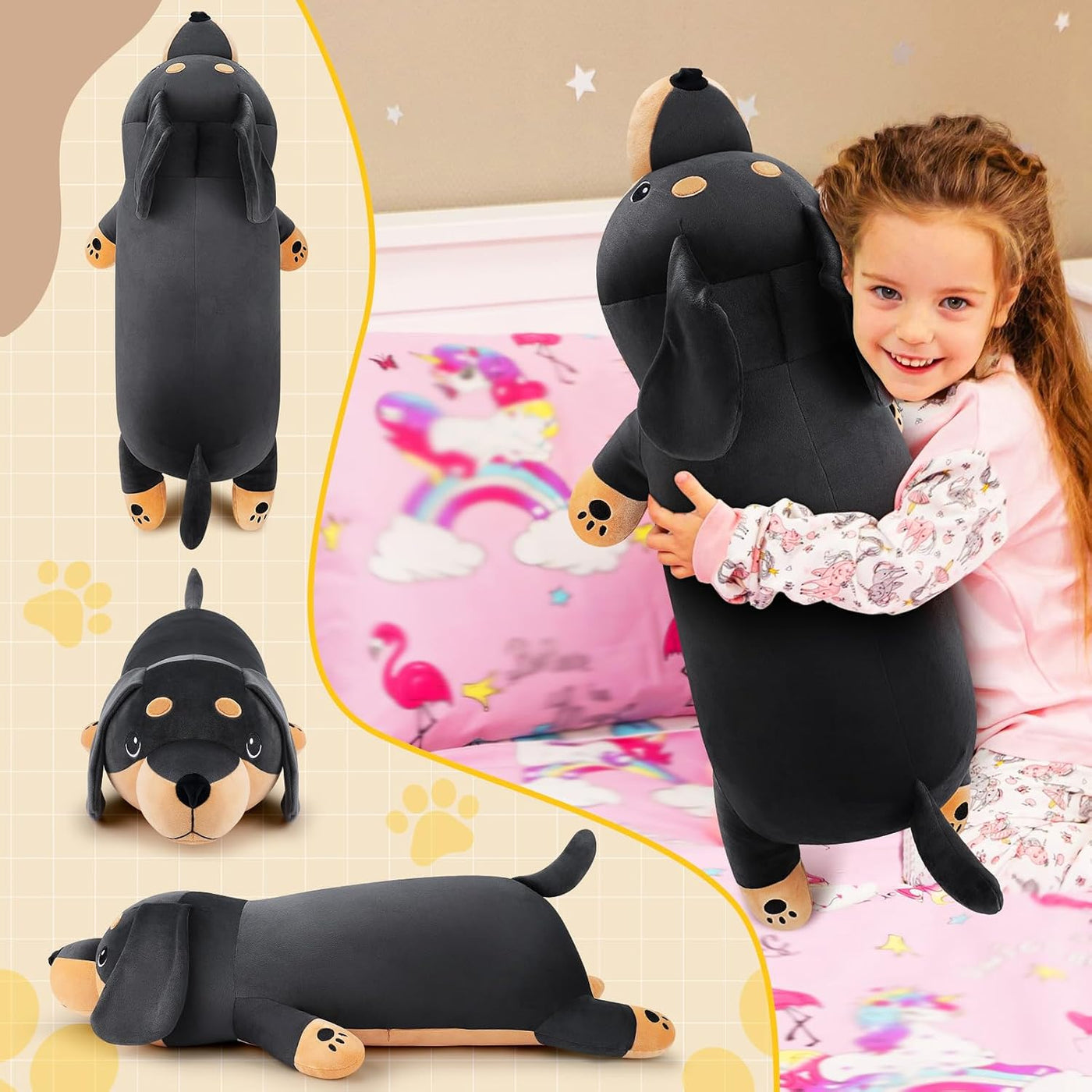 Peluche de Perro Salchicha Negro Gigante de 30'' - Animal d...