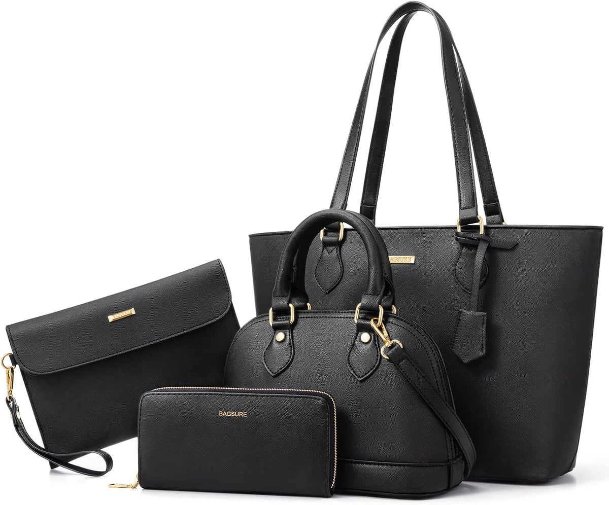 4 piezas de bolsos de moda para mujer, carteras, bolsos de hombro,...