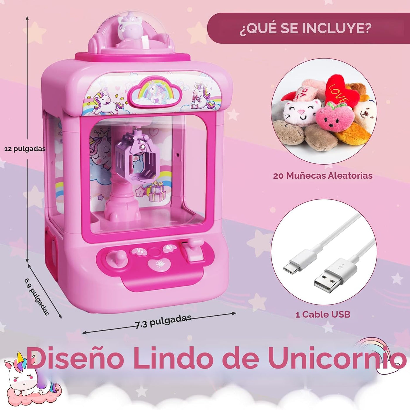 Máquina de garras Marlrin para niños, mini máquina expendedora de j...