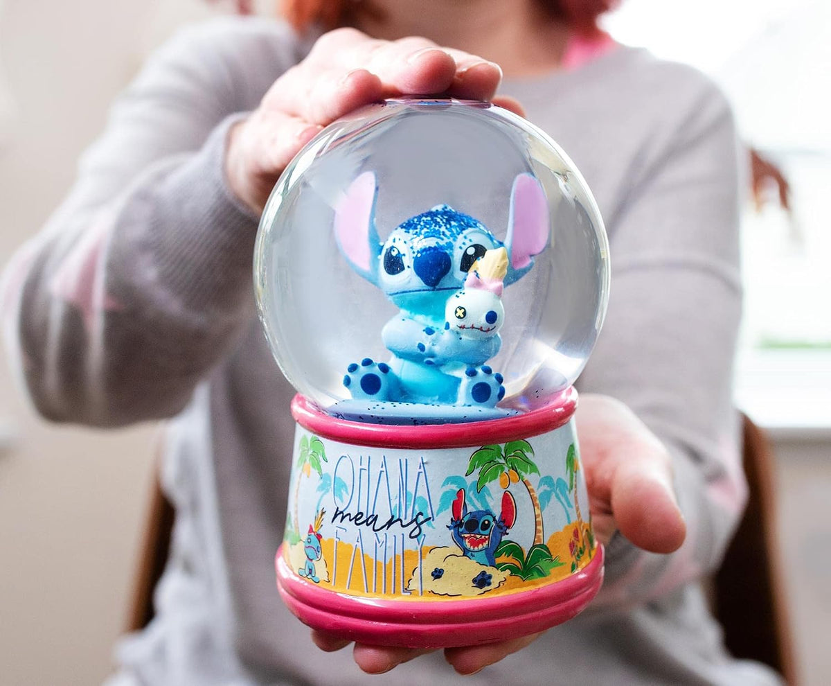 Disney Lilo & Stitch Ohana - Globo de nieve iluminado con purpu...