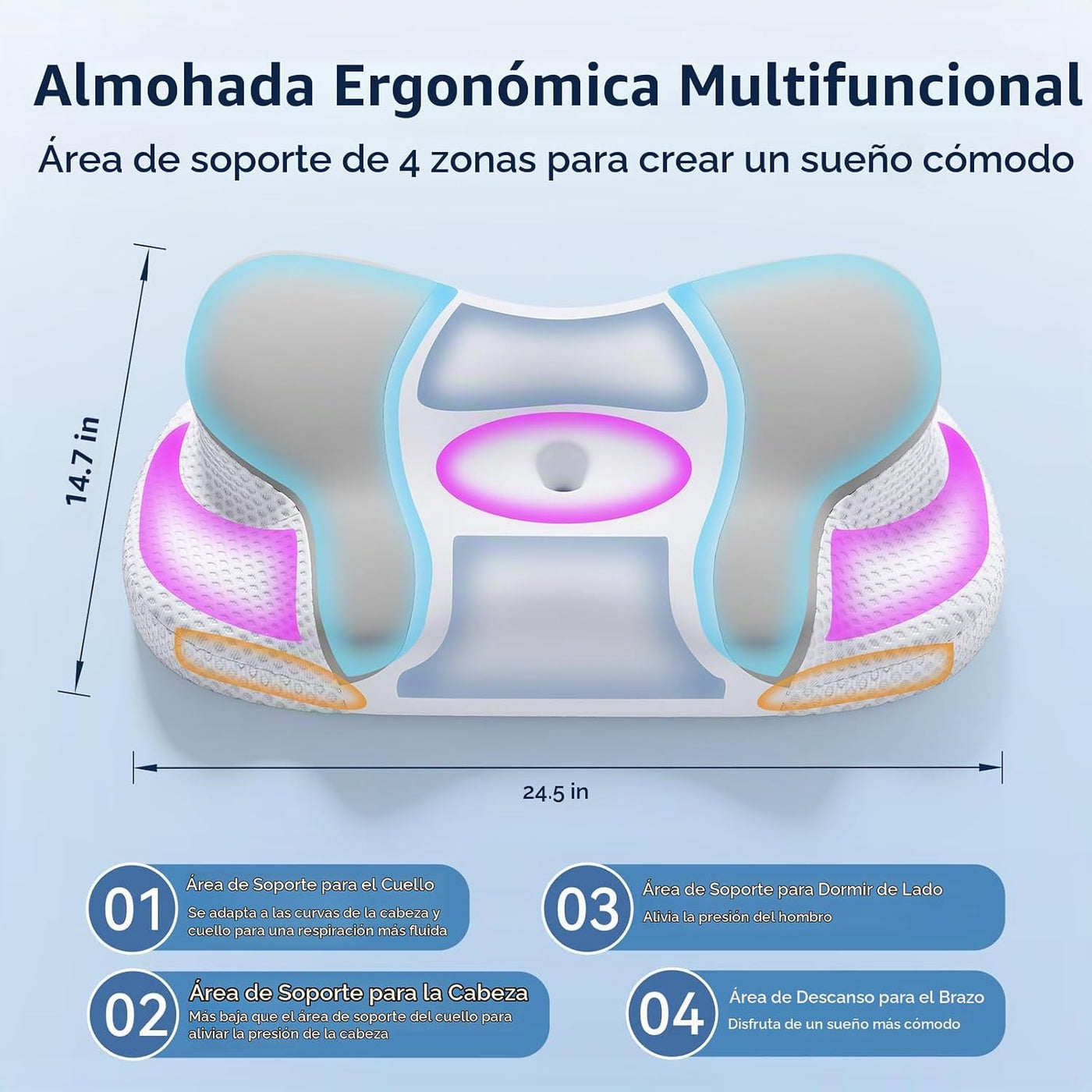 Almohada cervical para aliviar el dolor de cuello y hombros, almoha...