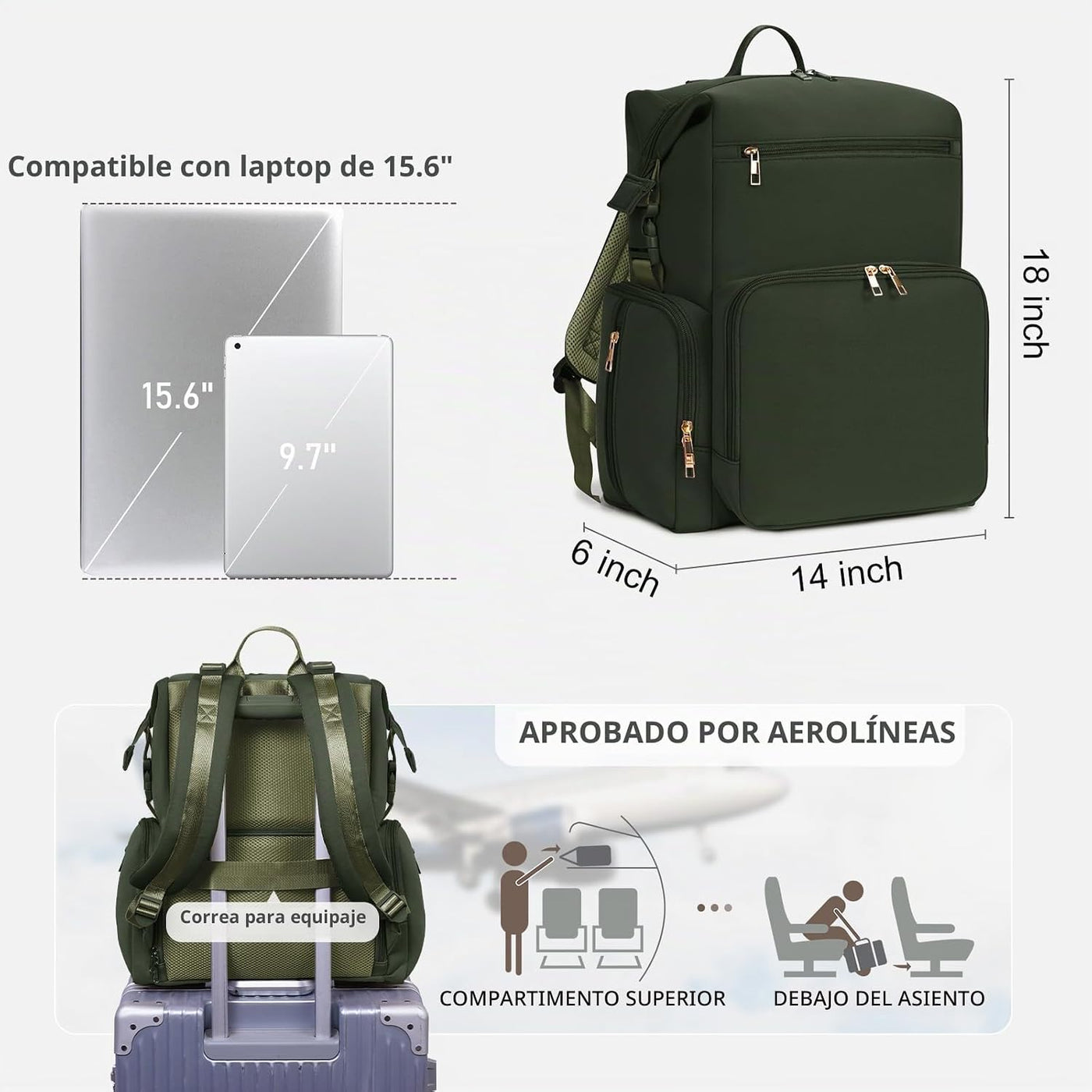 CEI-CEI Mochila de neopreno para pañales con bolsillos aislados, bo...