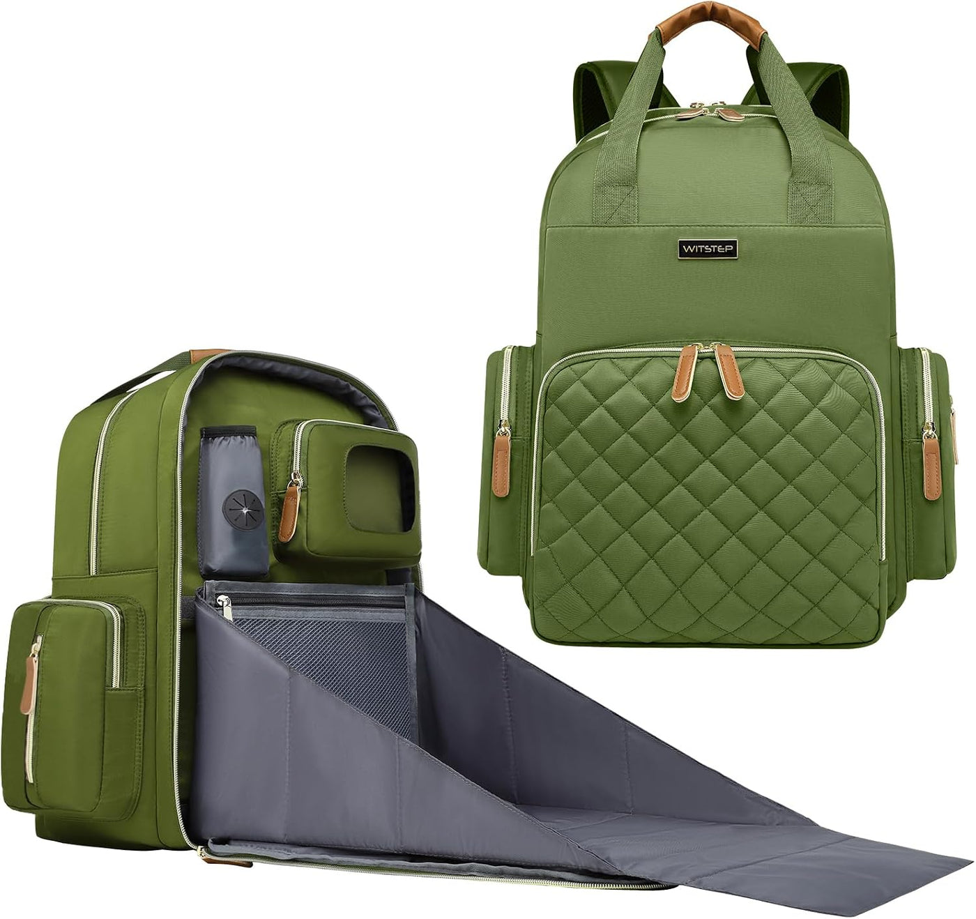 WITSTEP Mochila para pañales con cambiador, organizador de bolsas d...