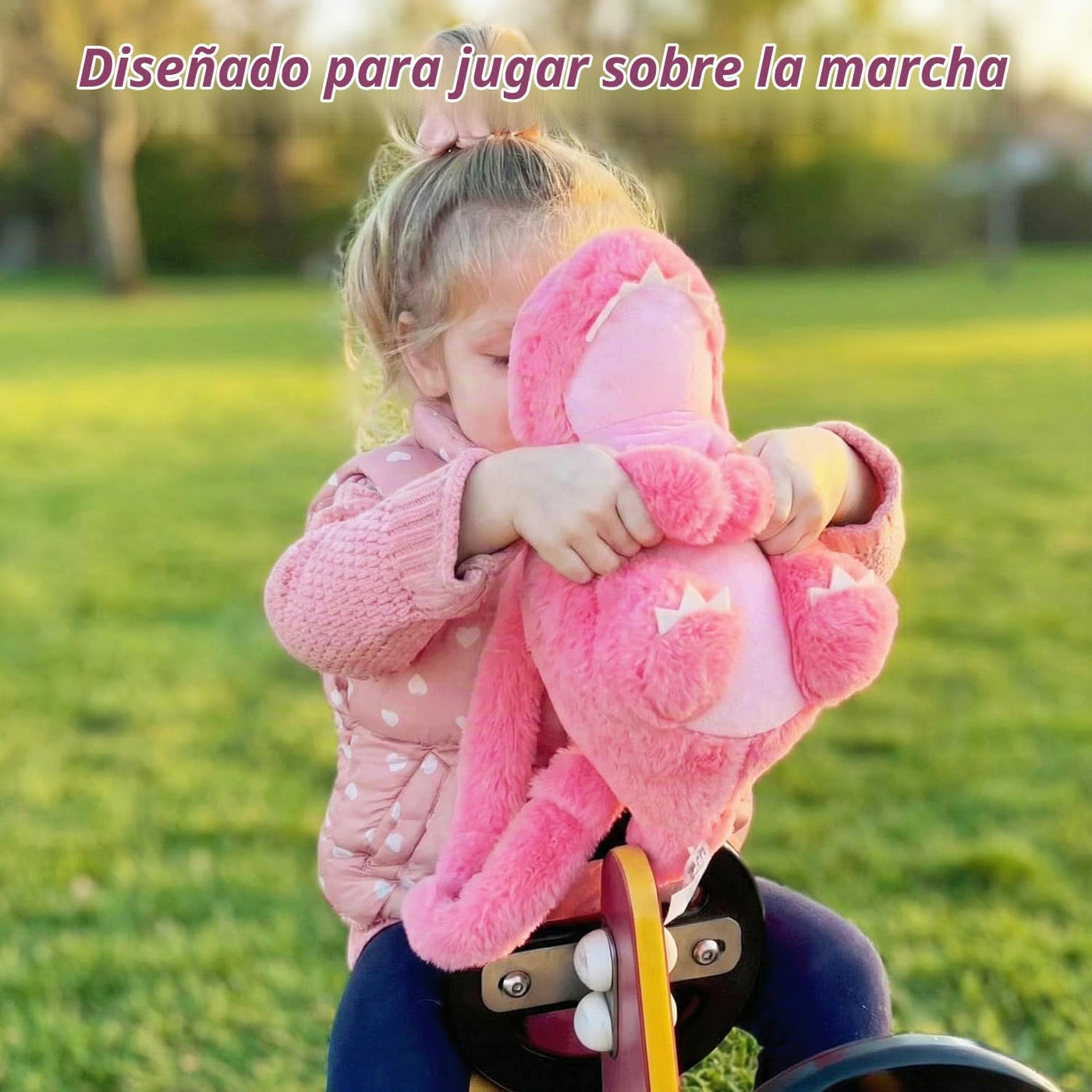 OUOZZZ Animales de Peluche de Dinosaurios Rosas con 4 Bebés Adentro...