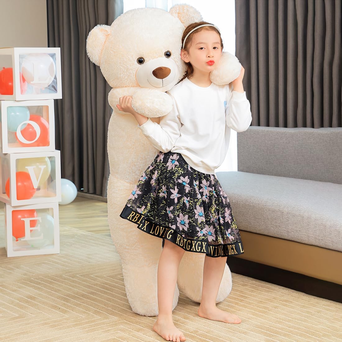 SNOWOLF Oso de peluche blanco gigante de 47" Animales de peluch...