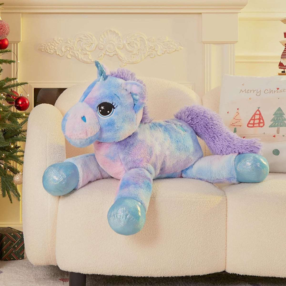 Muiteiur Animal de peluche de unicornio de 31.6 pulgadas, unicornio...