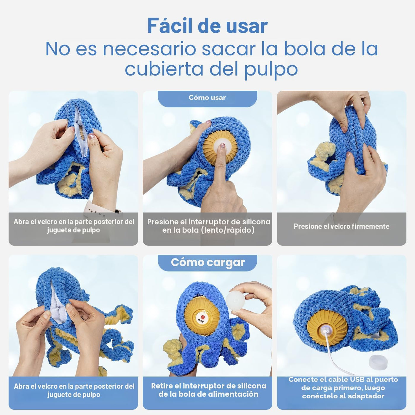 Qraxond Juguetes Interactivos para Perros Pulpo, Juguete de Salto A...