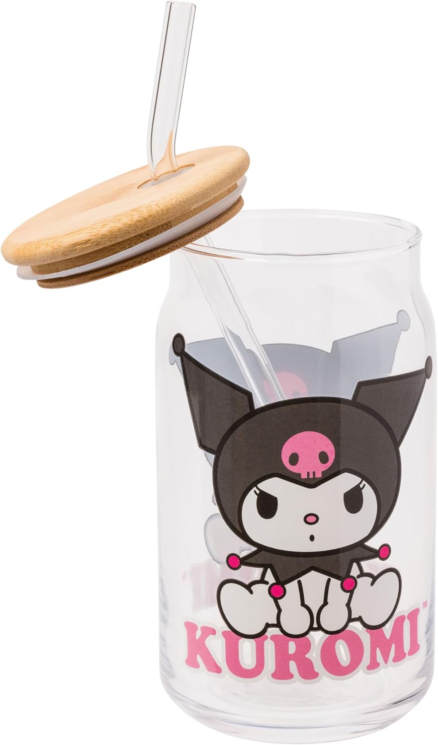 Silver Buffalo Sanrio - Vaso de vidrio de Hello Kitty y Kuromi, con...
