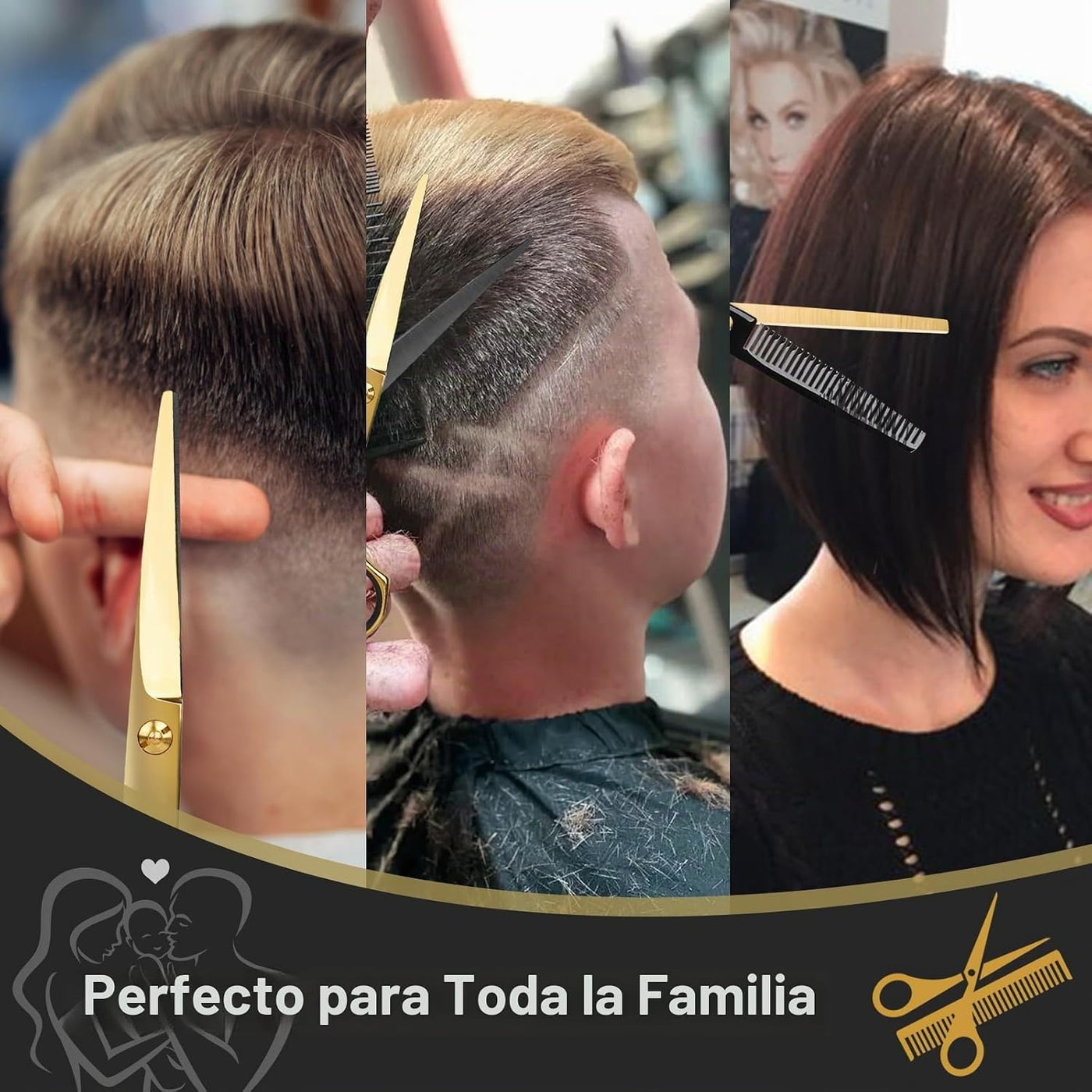 ETHTXE - Tijeras profesionales de corte de cabello, tijeras de barb...