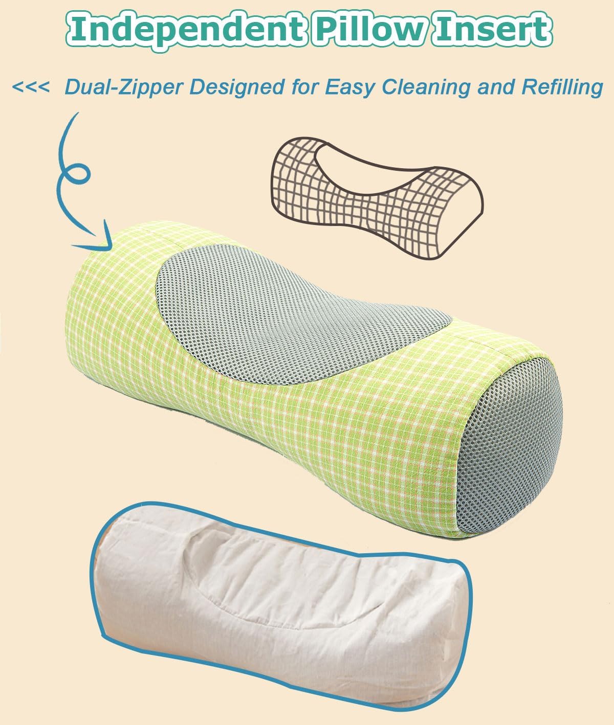 EDMILE Almohada cervical de trigo sarraceno para dormir, almohada l...