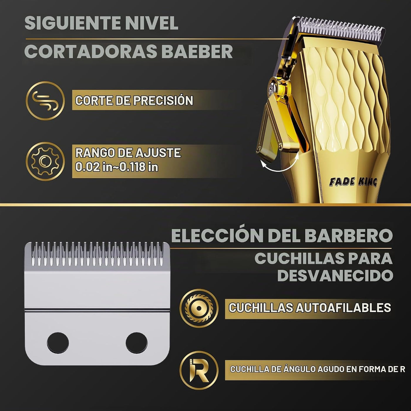 FADEKING Cortapelos profesional para hombres, cortapelos inalámbric...