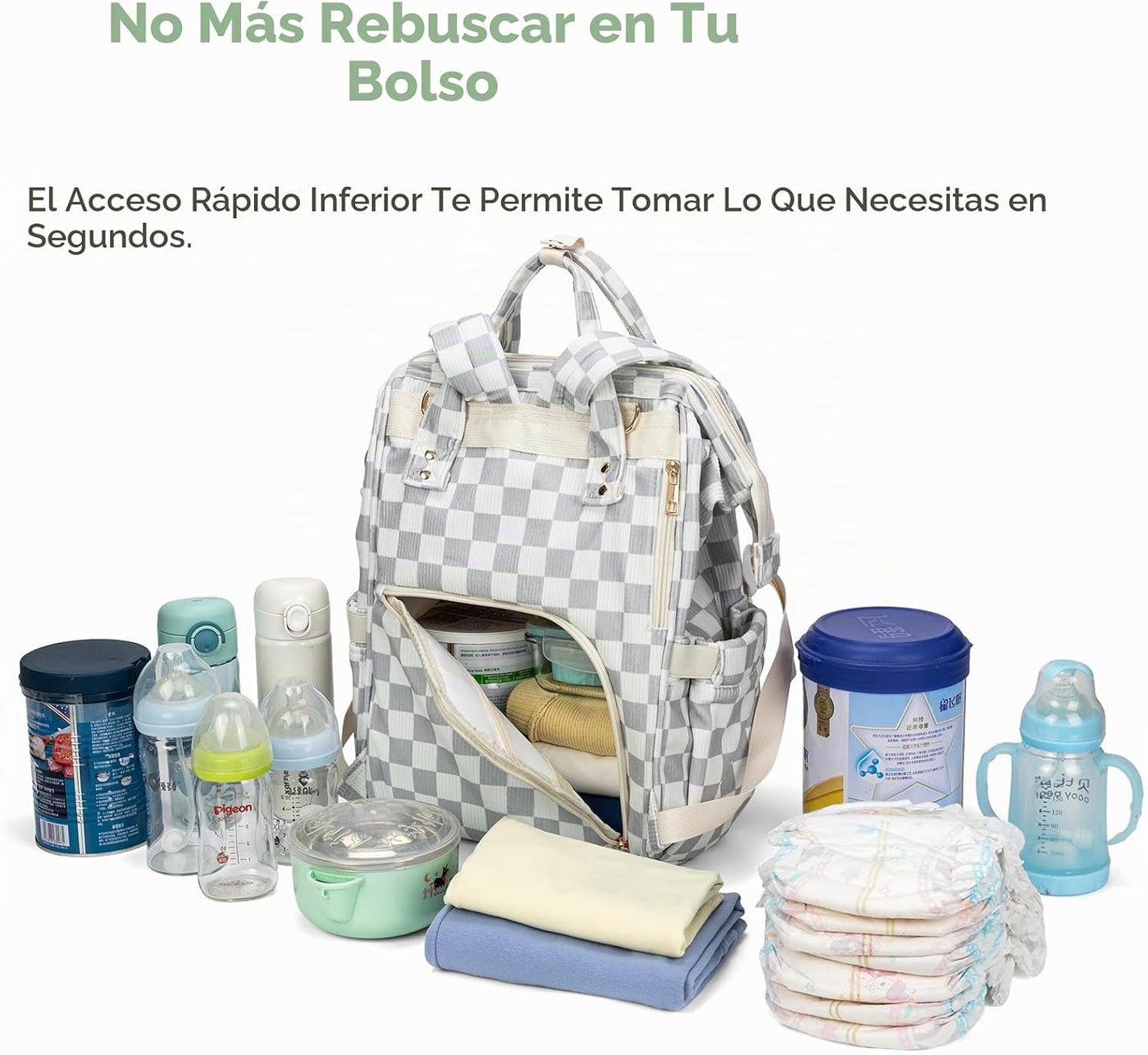 Mochila para pañales para mamá, bolsa de viaje de gran capacidad, b...