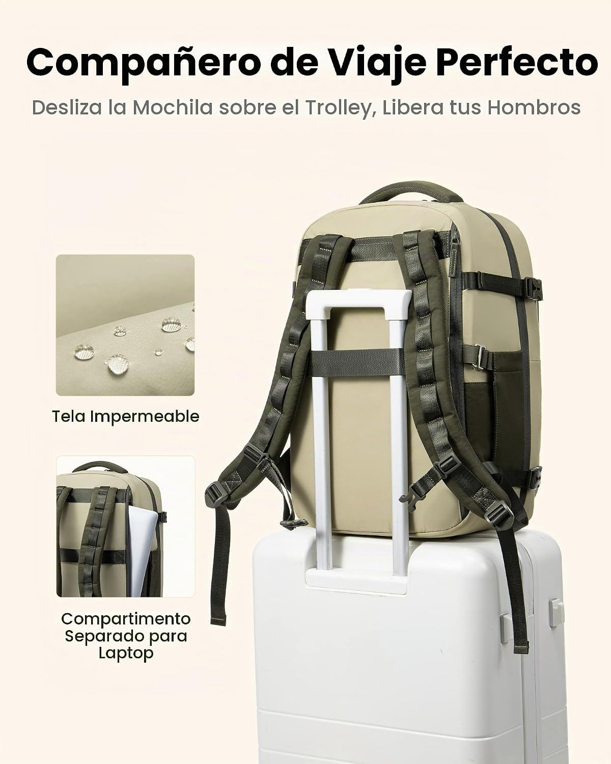 LOVEVOOK Mochila de viaje de 40L para mujeres y hombres, equipaje d...