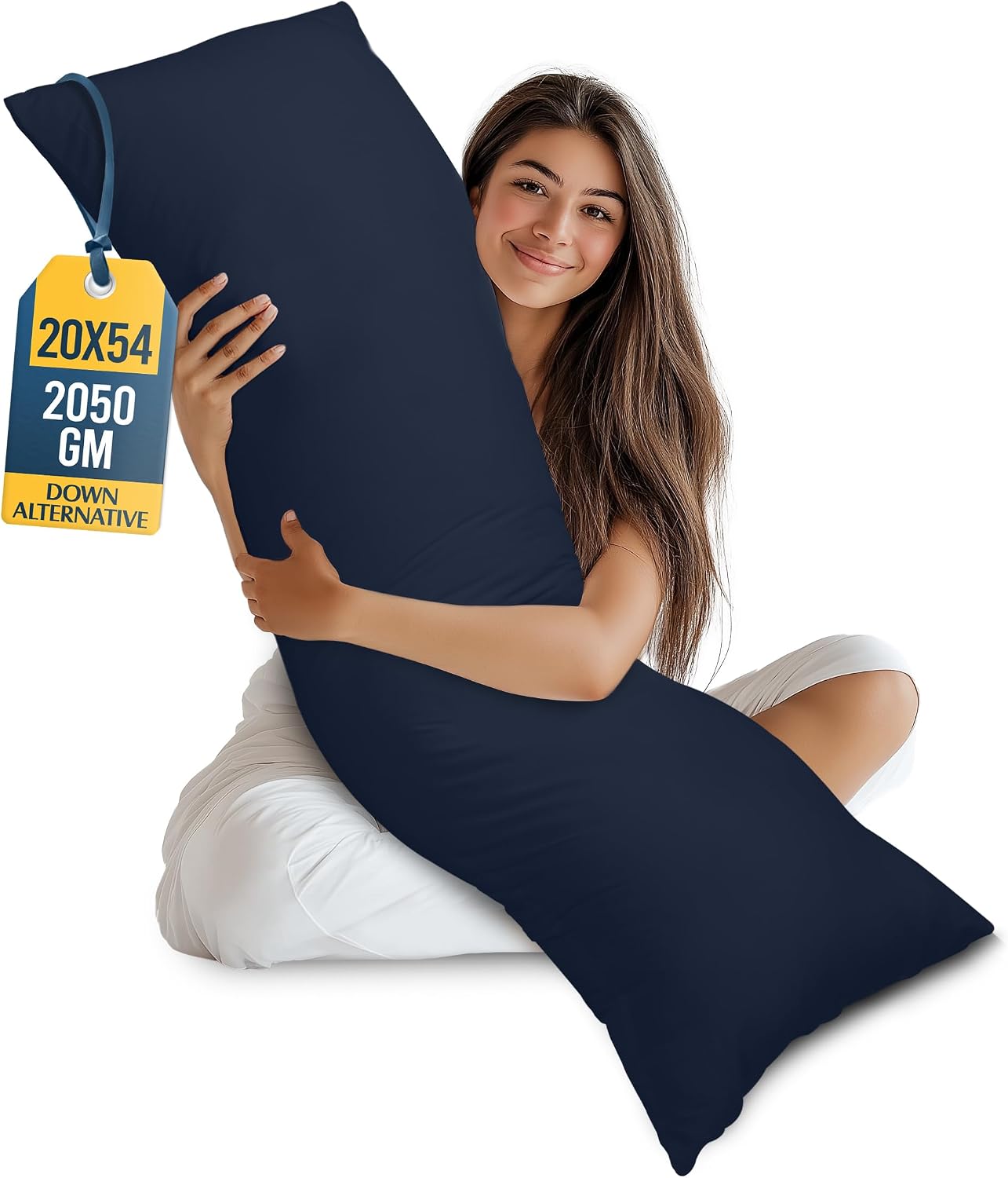 Utopia Bedding Almohada de cuerpo completo para adultos (azul marin...
