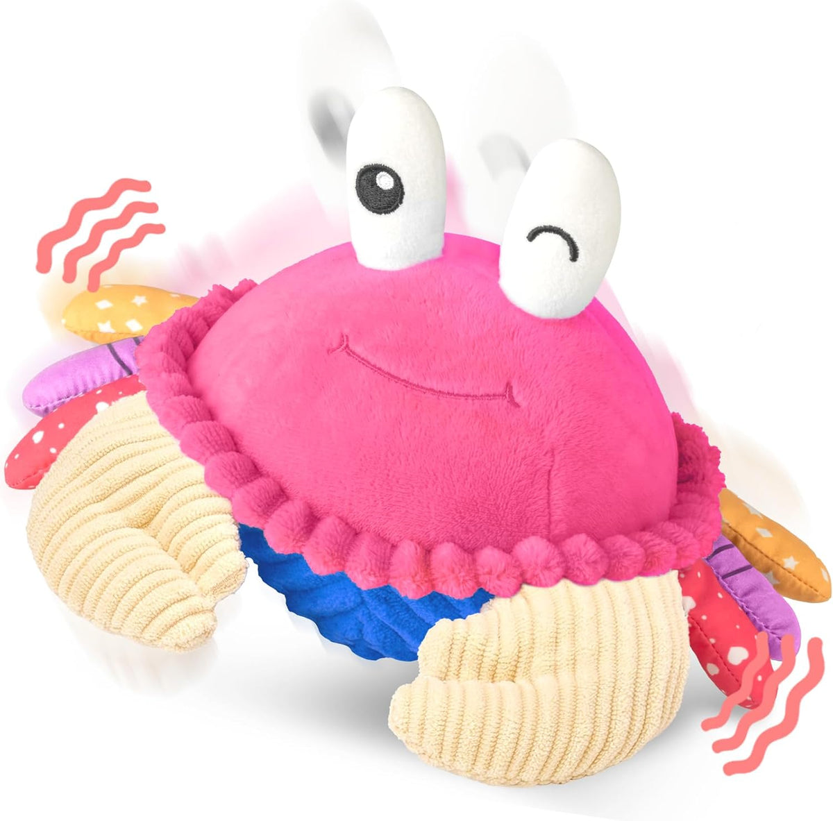 SAIMAND - Juguete de cangrejo rosa para gatear, regalo musical inte...