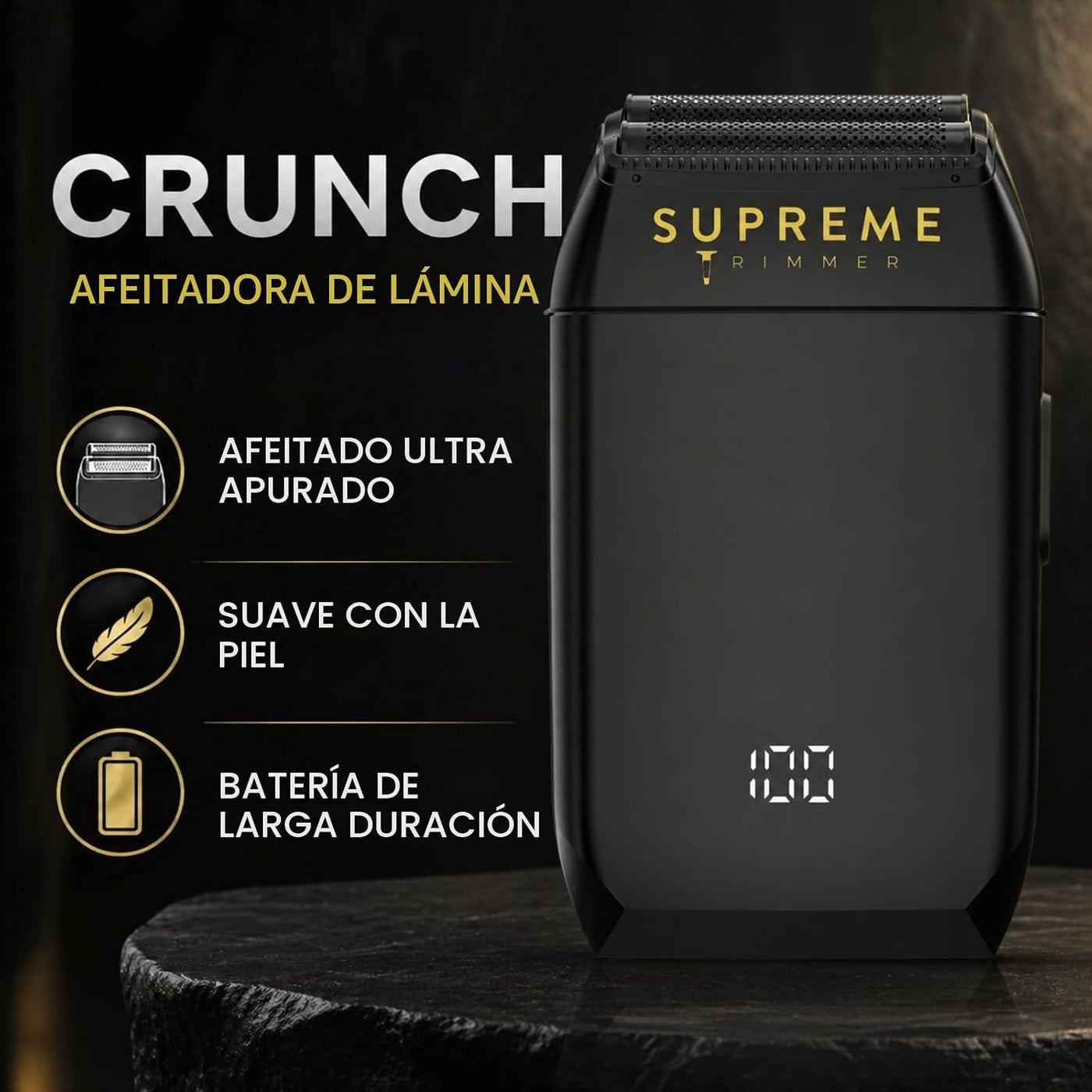 Supreme Trimmer Crunch - Afeitadora de doble hoja impermeable para...