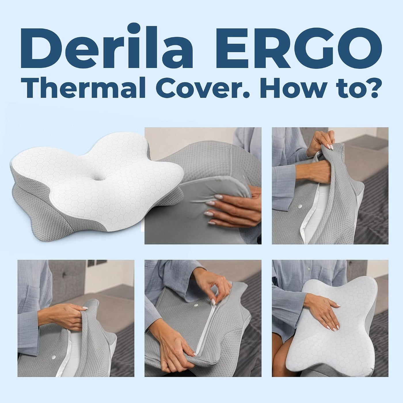Derila Funda de almohada térmica Ergo para almohada cervical | Fund...