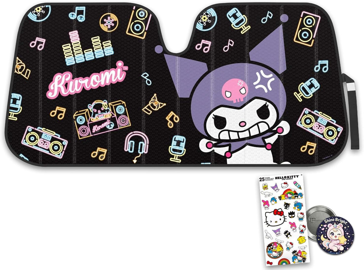 Kuromi - Juego de parasoles para automóvil, paquete de accesorios d...